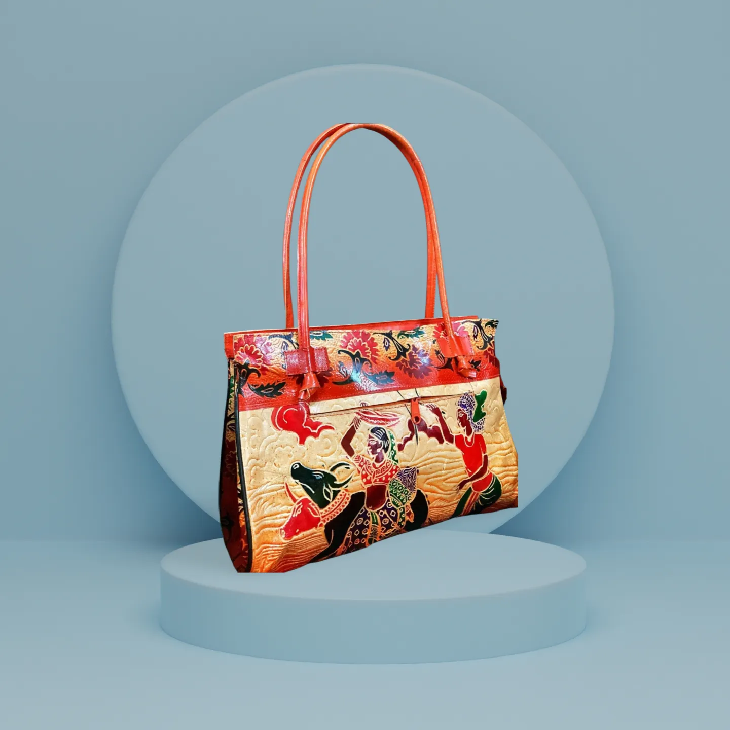 Pewter_Blue_Shantiniketan_Big_Size_Umbrella_Style__Batic_Design__Bag_0002